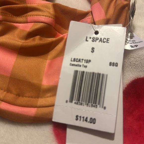 NWT L*Space Camellia Bikini Top Gingham Seaesta Surf - Picture 5 of 10